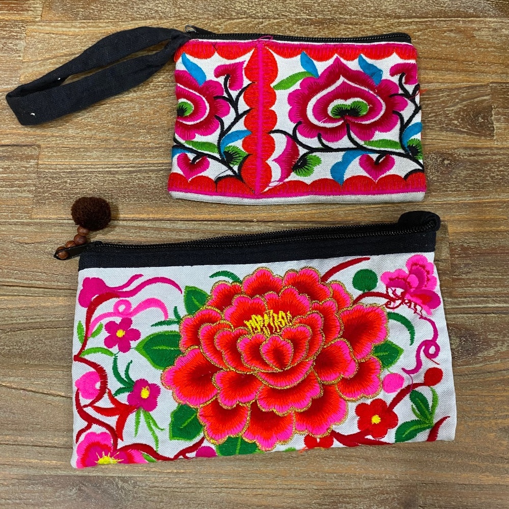 Floral Embroidered Purses from Thailand